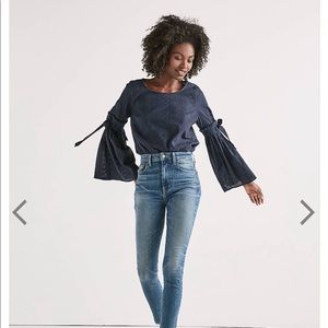 NWT Striped Bell Sleeve Lucky Brand Top